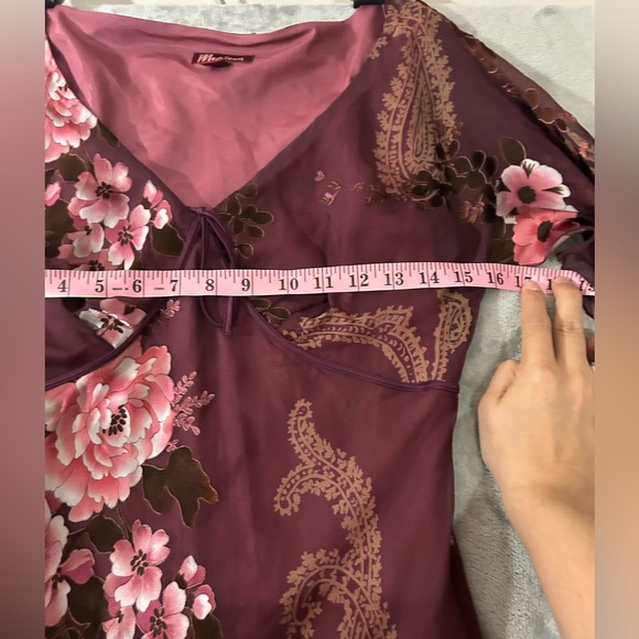 Monsoon y2k baby doll bust line silk floral maxi dress - Picture 7 of 16